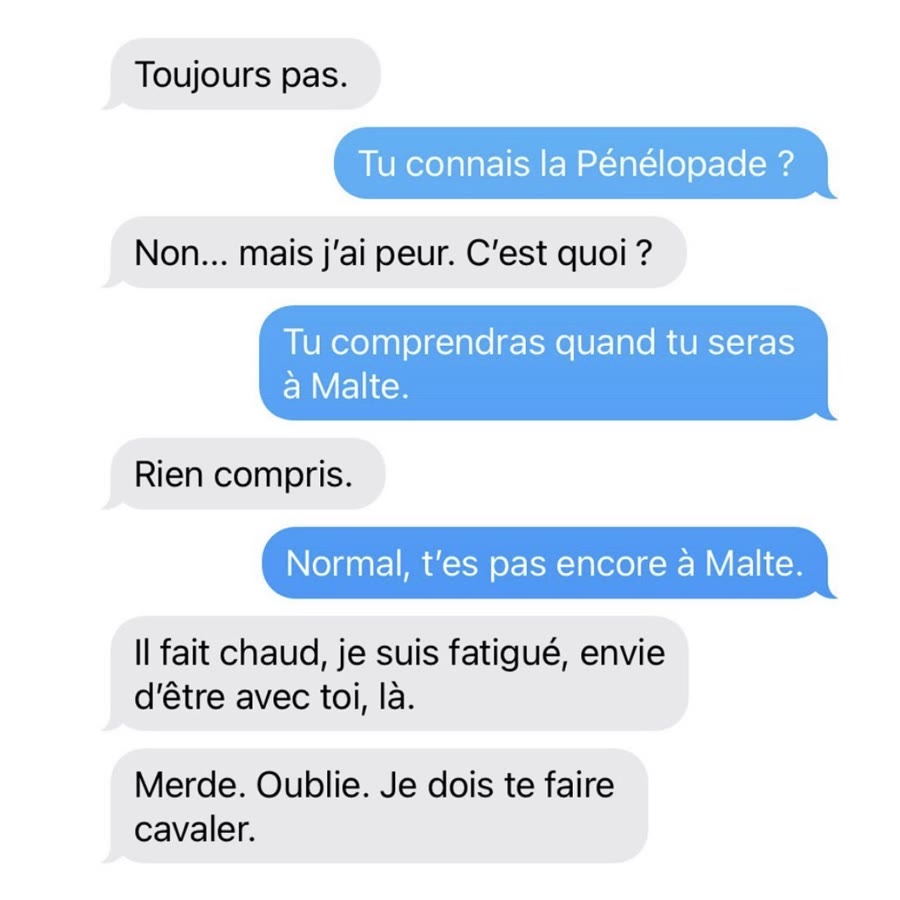 Conversation entre Pénélope et Robin : la Pénélopade et Malte